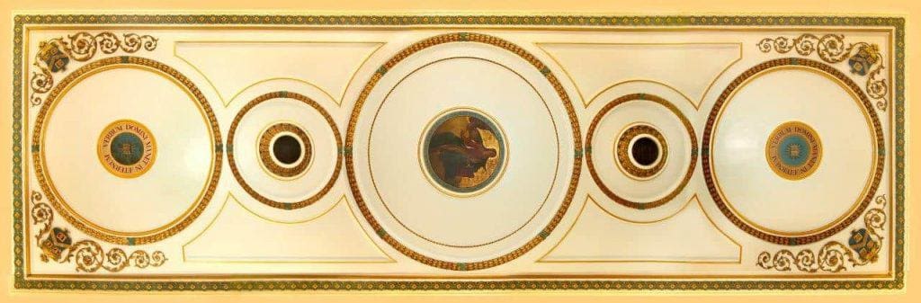 Gilding and Gold Leaf Decorating painted on ceiling in manor house by Marshels Of Farnham