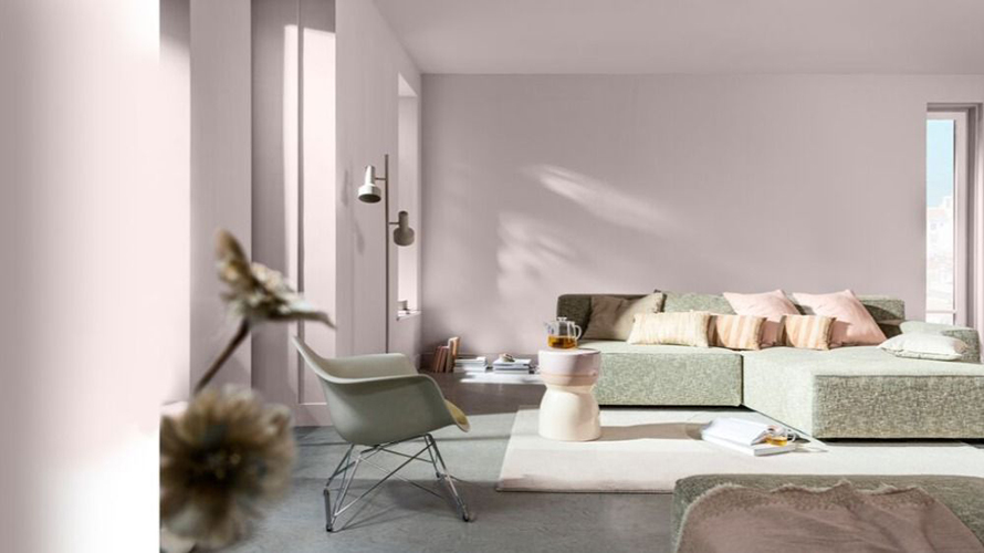 Interior walls painted in Sweet Embrace, Dulux's Colour of the Year