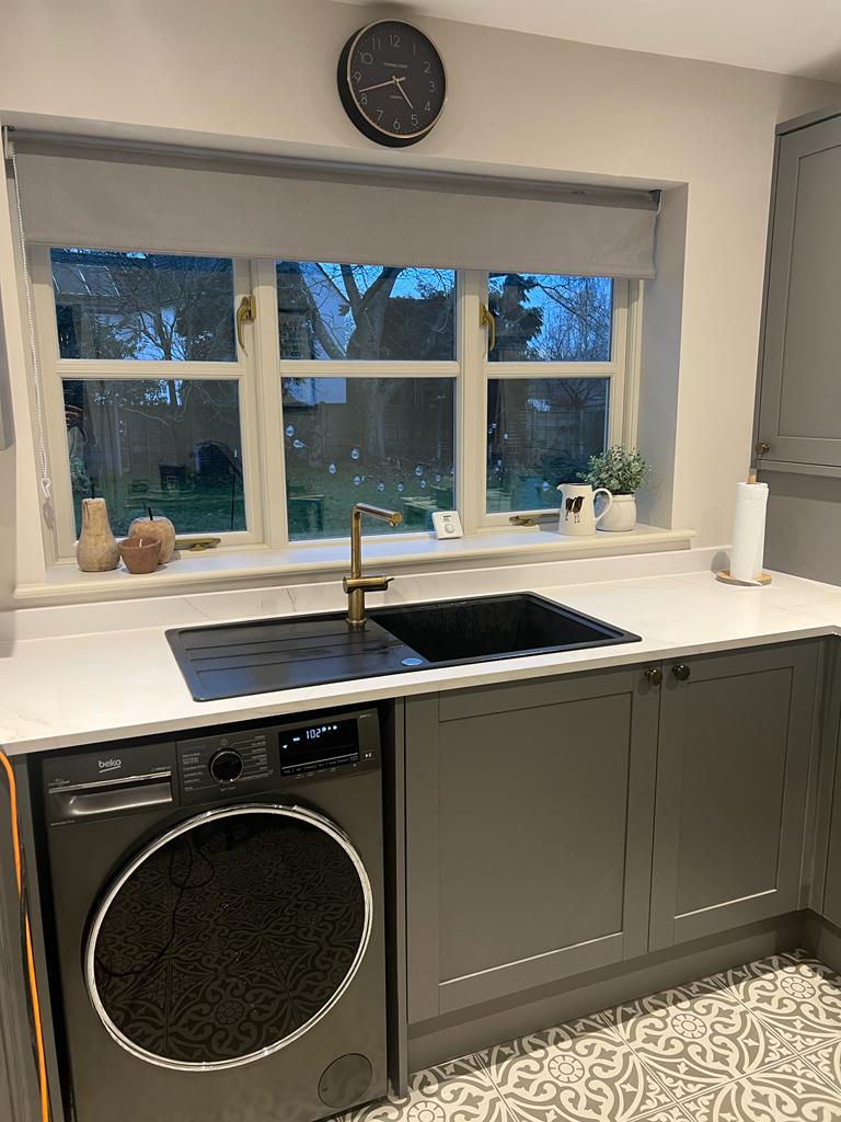 kitchen refurbishment and refit services on new dark grey kitchen